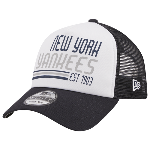

New Era Mens New York Yankees New Era Yankees A Frame Stacked Trucker Cap - Mens White/Navy Size One Size