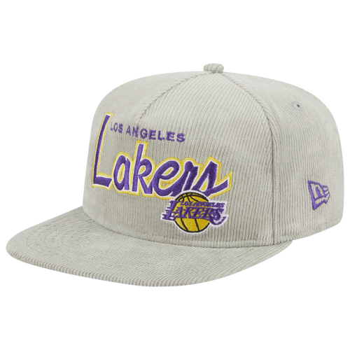 

New Era Mens Los Angeles Lakers New Era Lakers Golfer Cord Snapback Cap - Mens Gray/Purple Size One Size