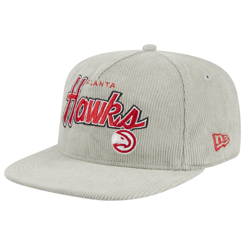 

New Era Mens Atlanta Hawks New Era Hawks Golfer Cord Snapback Cap - Mens Gray/Red Size One Size