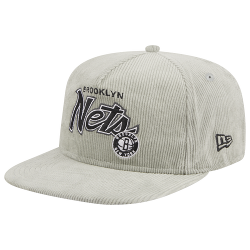 

New Era Mens Brooklyn Nets New Era Nets Golfer Cord Snapback Cap - Mens Gray/Black Size One Size