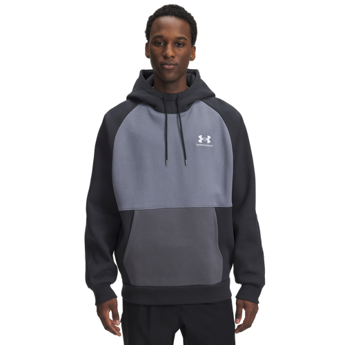 Under Armour Icon Heavyweight Colorblocked Hoodie - Under Armour Anthracite/Titan Gray White