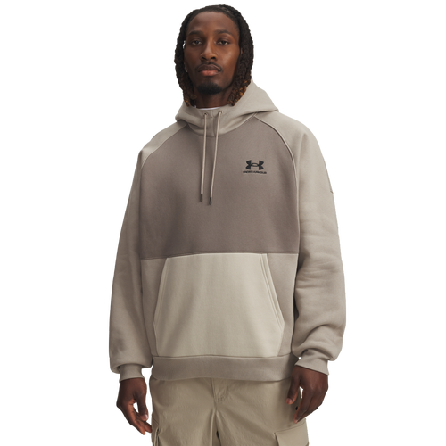  - Under Armour Icon Heavyweight Colorblocked Hoodie - Timberwolf Taupe/Dusk Black