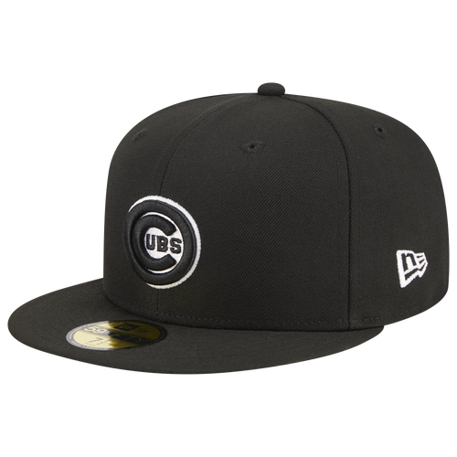 ADULT - New Era Cubs 5950 Evergreen Side Patch Fitted Hat - White/Black