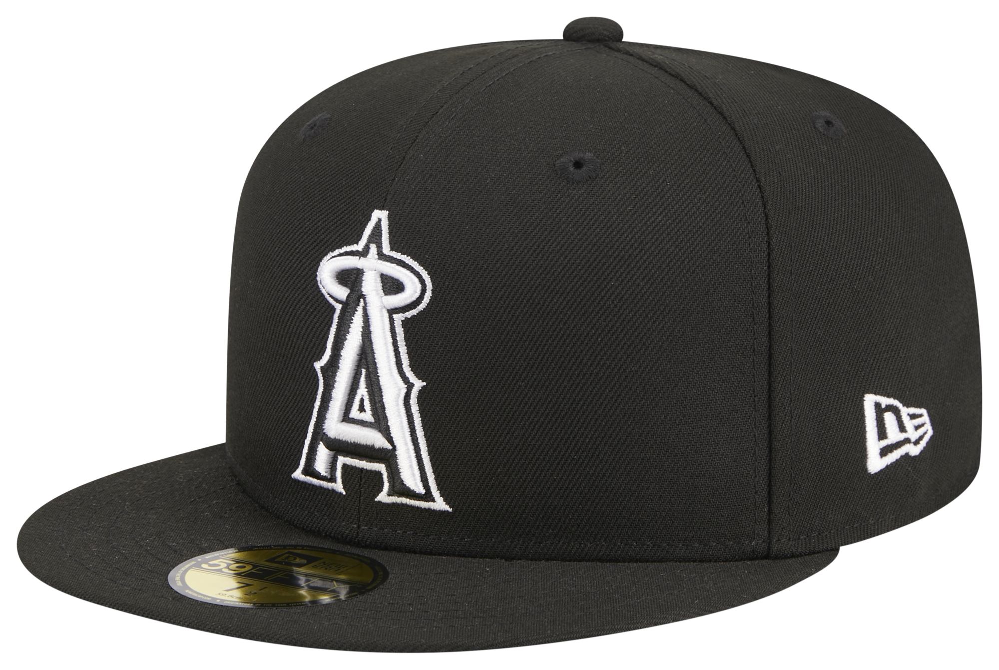 Angels New Era 59fifty Fitted Black And White Angels Hat New Era