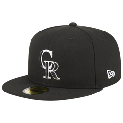 Adult - New Era Rockies 5950 Evergreen Side Patch Fitted Hat - White/Black