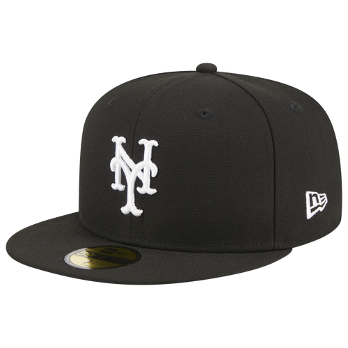 

New Era New Era Mets 5950 Evergreen Side Patch Fitted Hat - Adult Black/White Size 7