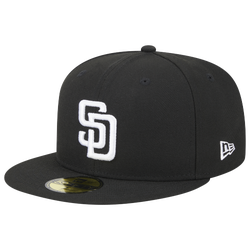 Adult - New Era Padres 5950 Evergreen Side Patch Fitted Hat - Black/White