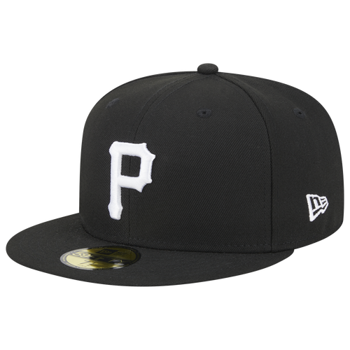 New Era Pirates 5950 Evergreen Side Patch Fitted Hat - New Era Black/White
