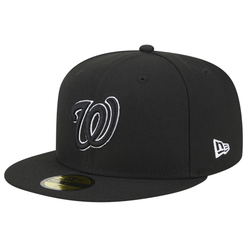 

New Era New Era Nationals 5950 Evergreen Side Patch Fitted Hat - Adult Black/White Size 7