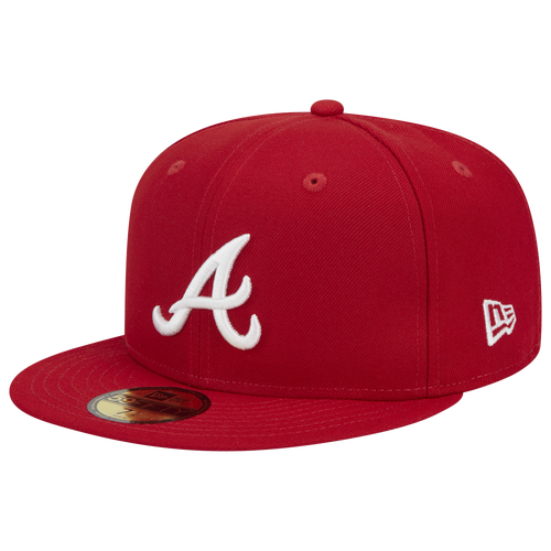 

New Era New Era Braves 5950 Evergreen Side Patch Fitted Hat - Adult Red/White Size 7