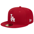 New Era Dodgers 5950 Evergreen Side Patch Fitted Hat - New Era Red/White
