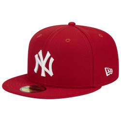 Adult - New Era Yankees 5950 Evergreen Side Patch Fitted Hat - Red/White