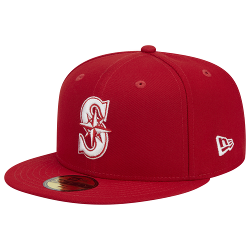 

New Era New Era Mariners 5950 Evergreen Side Patch Fitted Hat - Adult Red/White Size 7