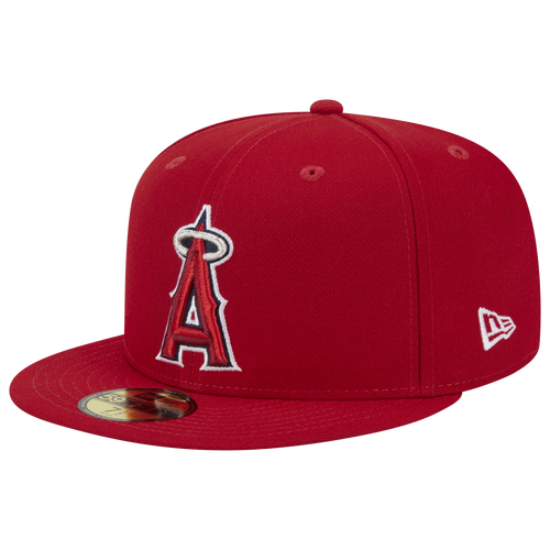 

New Era New Era Angels 5950 Evergreen Side Patch Fitted Hat - Adult White/Red/Red Size 7