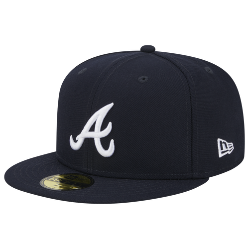 New Era Braves 5950 Evergreen Side Patch Fitted Hat - New Era White/Navy