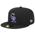 New Era Rockies 5950 Evergreen Side Patch Fitted Hat - New Era Black/Purple