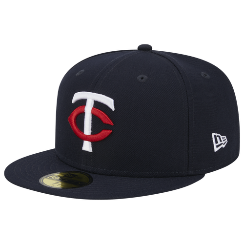 New Era Twins 5950 Evergreen Side Patch Fitted Hat - New Era White/Navy Red