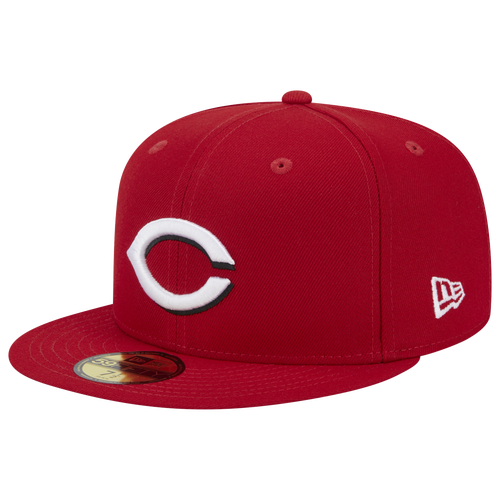 New Era Reds 5950 Evergreen Side Patch Fitted Hat - New Era Red/White