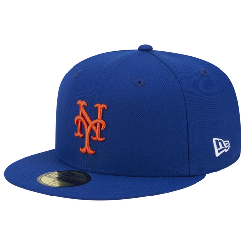 

New Era New Era Mets 5950 Evergreen Side Patch Fitted Hat - Adult White/Orange/Blue Size 7