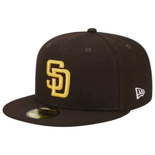 New Era Padres 5950 Evergreen Side Patch Fitted Hat - New Era Yellow/Brown