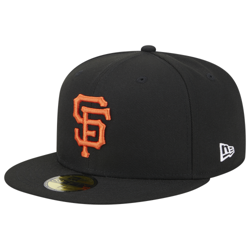 New Era Giants 5950 Evergreen Side Patch Fitted Hat - New Era White/Orange Black