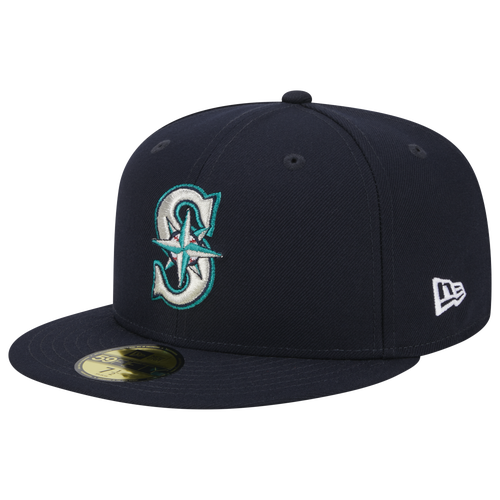 New Era Mariners 5950 Evergreen Side Patch Fitted Hat - New Era Navy/White Teal
