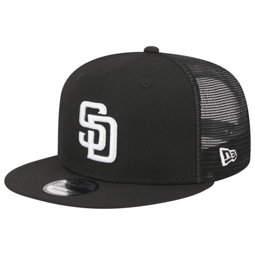 

New Era Mens New Era Padres Evergreen Trucker Hat - Mens Black/White Size One Size