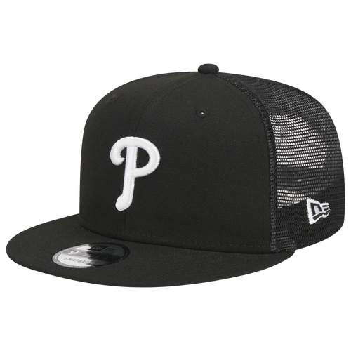 MENS - New Era Phillies Evergreen Trucker Hat - Black/White