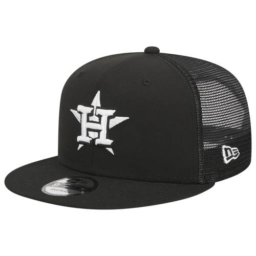 MENS - New Era Astros Evergreen Trucker Hat - Black/White