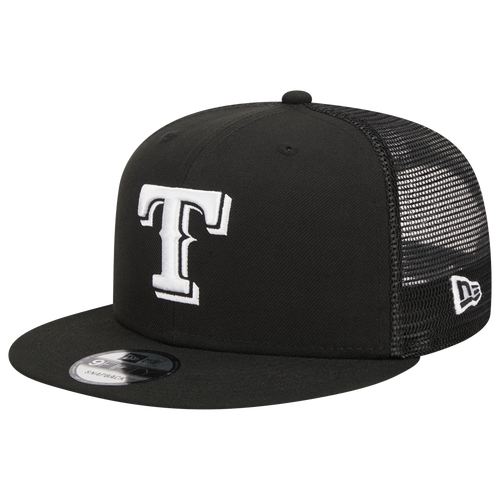 

New Era Mens New Era Rangers Evergreen Trucker Hat - Mens Black/White Size One Size