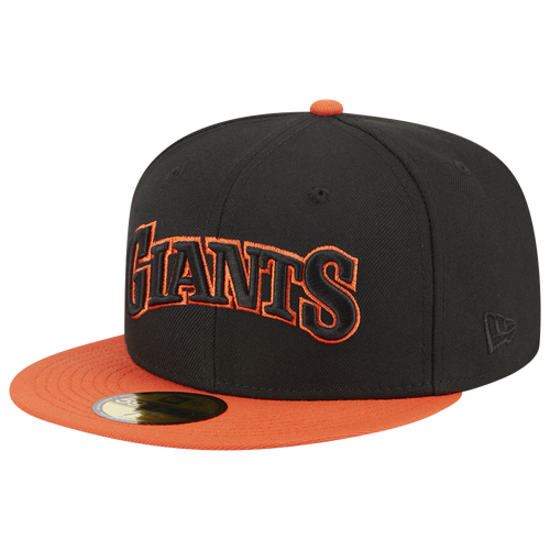 

New Era Mens San Francisco Giants New Era Giants Retro Script Cap - Mens Black/Orange Size 7