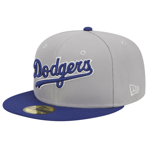 

New Era Mens Los Angeles Dodgers New Era Dodgers Retro Script Cap - Mens Grey/Blue Size 7