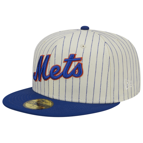 

New Era Mens New York Mets New Era Mets Retro Script Cap - Mens White/Blue Size 7