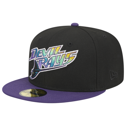 

New Era Mens Tampa Bay Rays New Era Rays Retro Script Cap - Mens Black/Multi Size 7