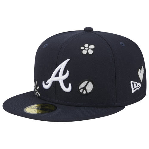 

New Era Mens Atlanta Braves New Era Braves Sunlight Pop Cap - Mens White/Navy Size 7