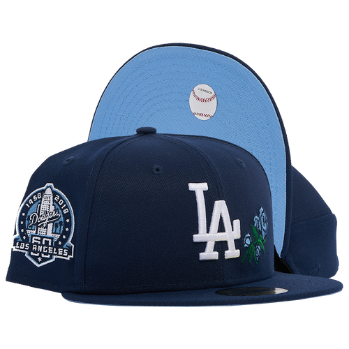 

New Era Mens Los Angeles Dodgers New Era Dodgers 2T Roses Side Patch Fitted Cap - Mens Navy/Navy Size 7