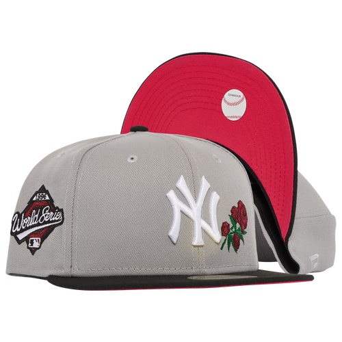 

New Era Mens New York Yankees New Era Yankees 2T Roses Side Patch Fitted Cap - Mens Gray/Gray Size 7