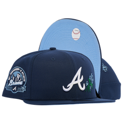 Men's - New Era Braves 2T Roses Side Patch Fitted Cap - Navy/Navy