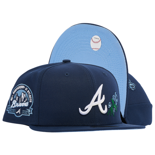 

New Era Mens Atlanta Braves New Era Braves 2T Roses Side Patch Fitted Cap - Mens Navy/Navy Size 7