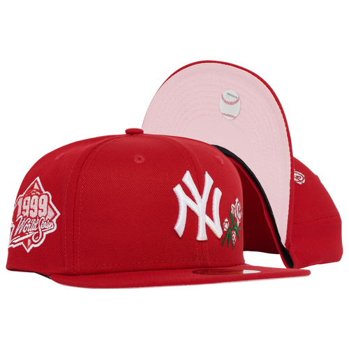 

New Era Mens New York Yankees New Era Yankees 2T Roses Side Patch Fitted Cap - Mens Red/Red Size 7