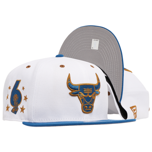 

New Era Mens Chicago Bulls New Era Bulls Retro Hook 3 Wiz Snapback Hat - Mens White/Blue Size One Size