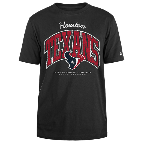 

New Era Mens New Era Texans Crackle T-Shirt - Mens Black/Black Size M