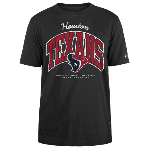 

New Era Mens New Era Texans Crackle T-Shirt - Mens Black/Black Size S