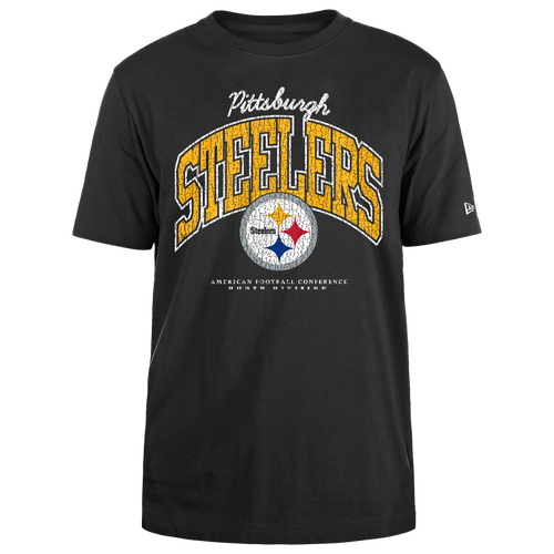 

New Era Mens New Era Steelers Crackle T-Shirt - Mens Black/Black Size 3XL