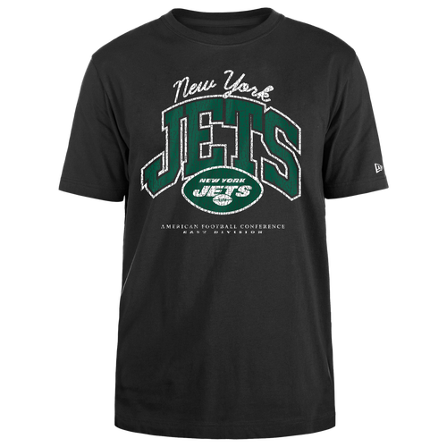 

New Era Mens New Era Jets Crackle T-Shirt - Mens Black/Black Size M