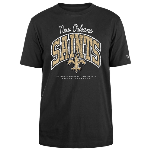 

New Era Mens New Era Saints Crackle T-Shirt - Mens Black/Black Size M