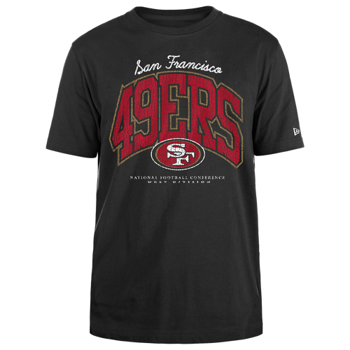 

New Era Mens New Era 49ers Crackle T-Shirt - Mens Black/Black Size S