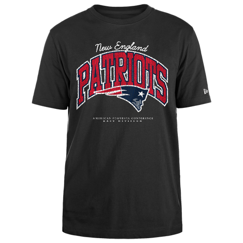 

New Era Mens New Era Patriots Crackle T-Shirt - Mens Black/Black Size L