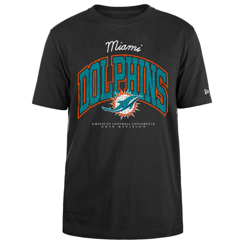 

New Era Mens New Era Dolphins Crackle T-Shirt - Mens Black/Black Size L