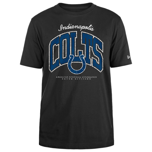 Mens New Era Colts Crackle T-Shirt Black/Black